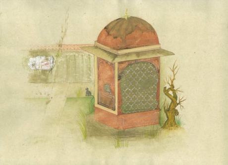 shrine with graffiti copy