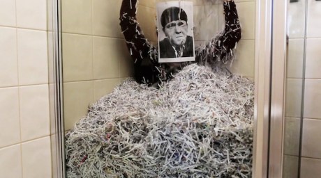 Maria Miranda and Norie Neumark, Shredded, Video performance, 2015. Image courtesy of the artists.